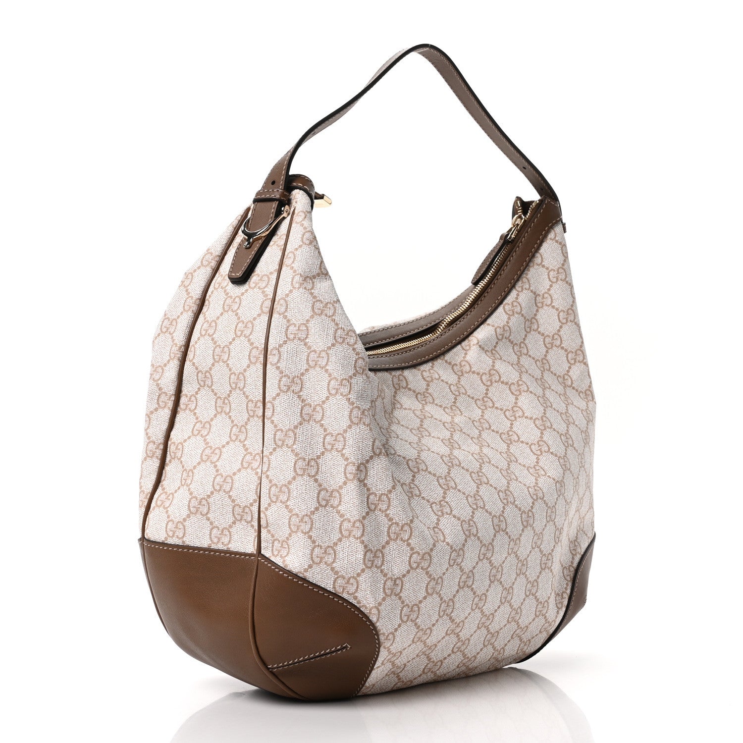 Gucci GG Supreme Monogram Margaux Calfskin Medium Nice Hobo New Mystic White Beige Brown 3 of 10