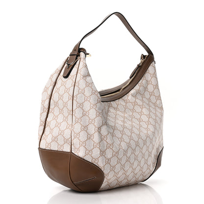 Gucci GG Supreme Monogram Margaux Calfskin Medium Nice Hobo New Mystic White Beige Brown 3 of 10