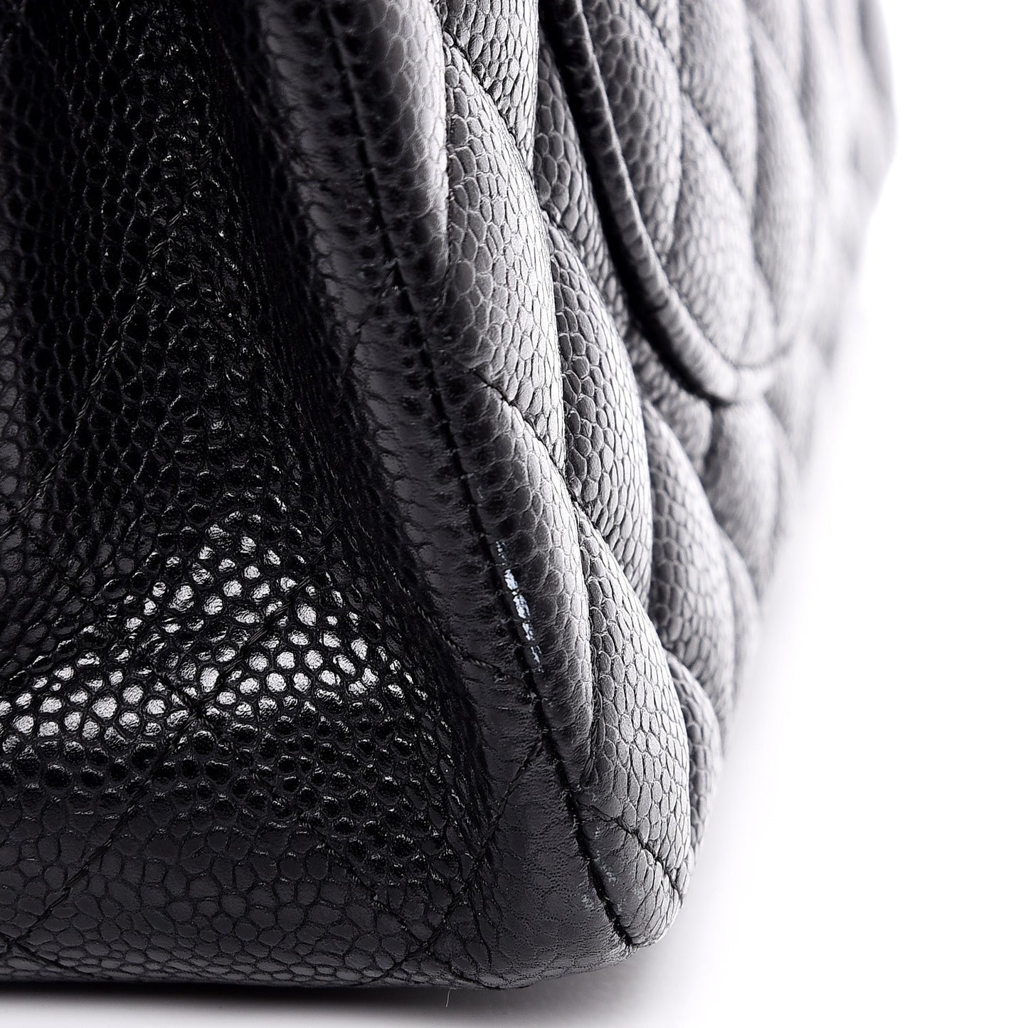 Caviar Quilted Medium Double Flap Black