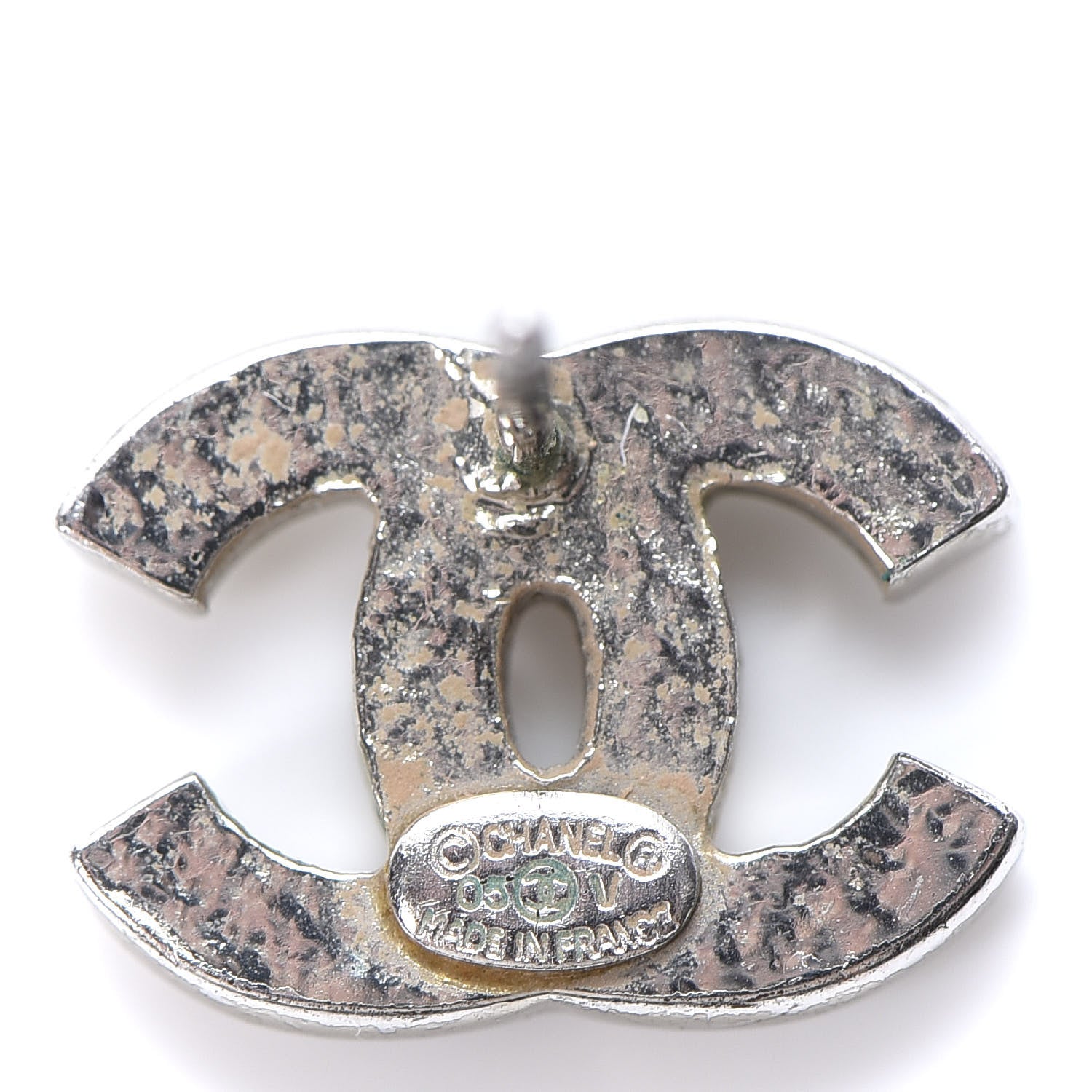 Chanel Crystal CC Earrings Silver 3 of 5