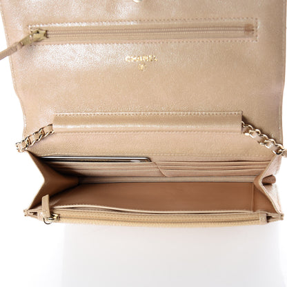 Chanel Iridescent Caviar Quilted Wallet On Chain WOC Beige 7 of 11