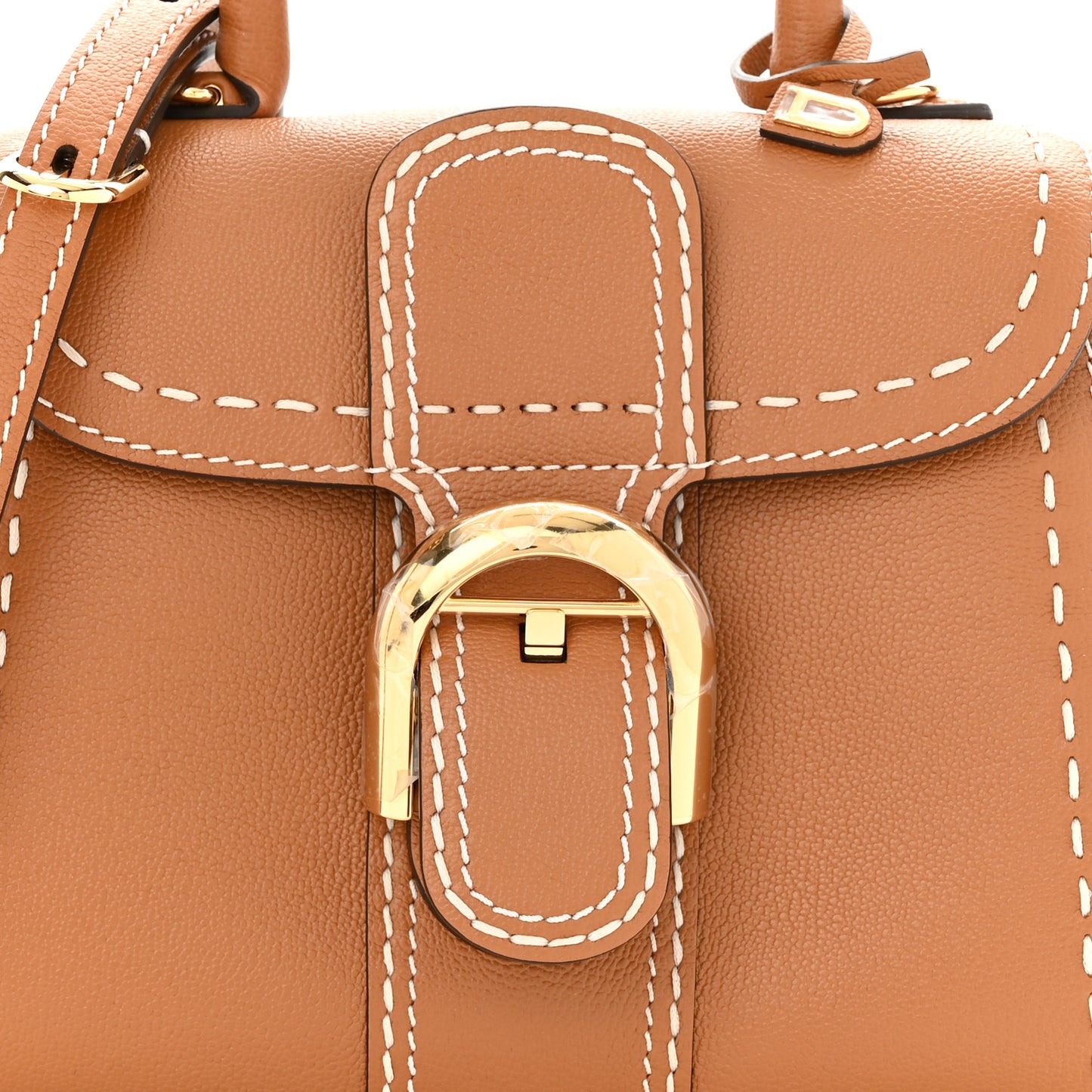 Grained Rodeo Calfskin Surpique Mini Brillant Satchel Vegetal Ivory