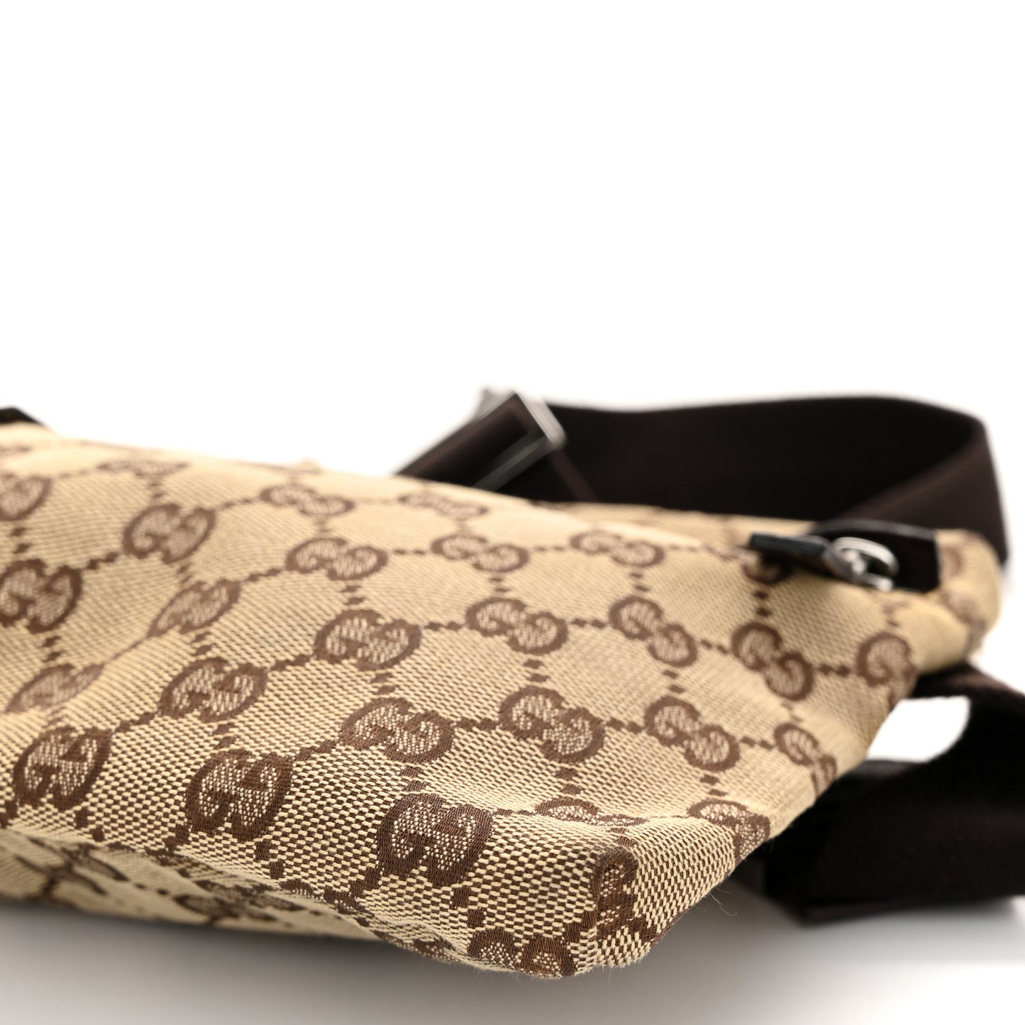 GG Monogram Double Pocket Belt Bag Dark Brown