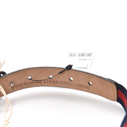 Gucci Elastic Nylon Calfskin Web Kids Interlocking G Belt L Navy 4 of 5