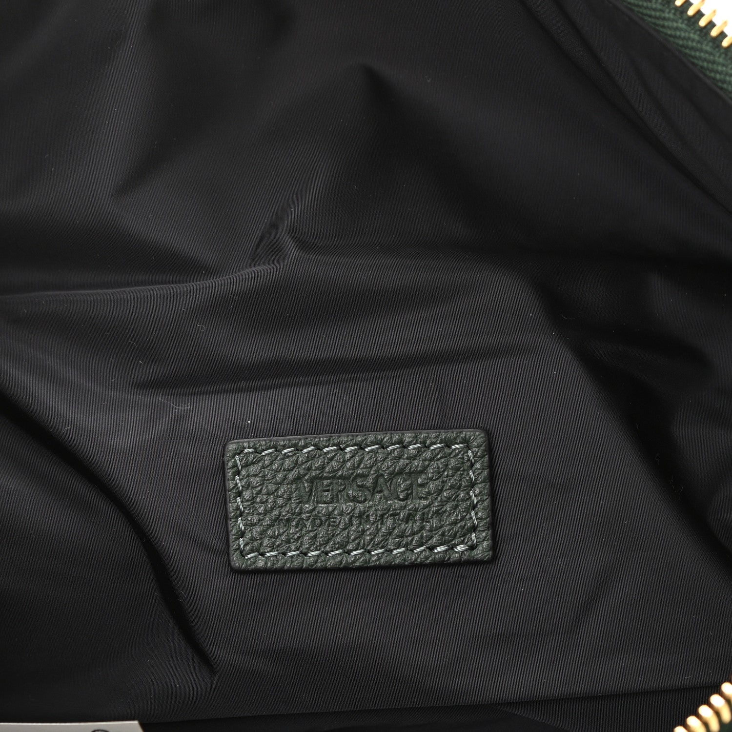 Versace Grained Calfskin Vanitas Medea Belt Bag Green 6 of 8