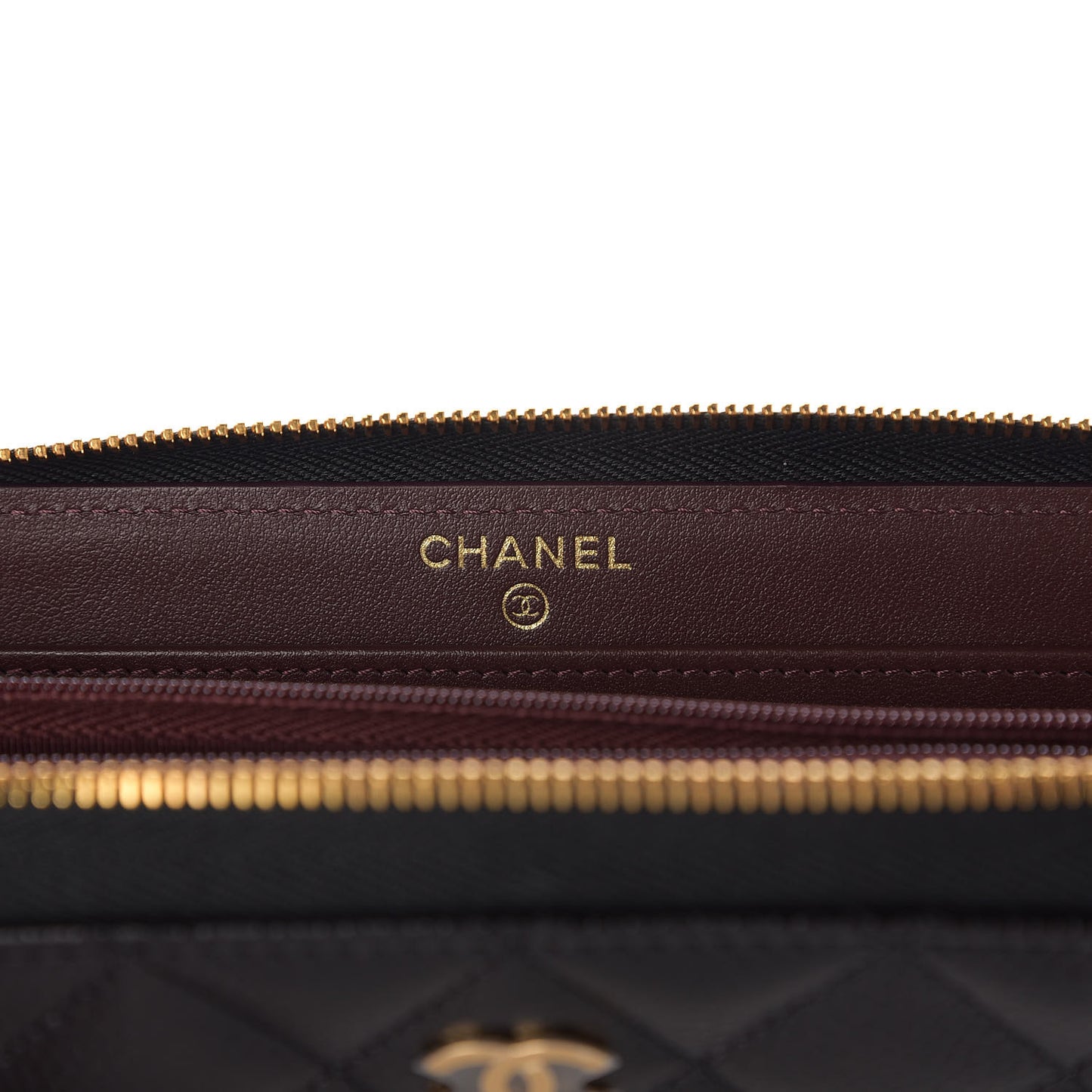 Caviar Quilted Large Gusset Zip Around Wallet Black