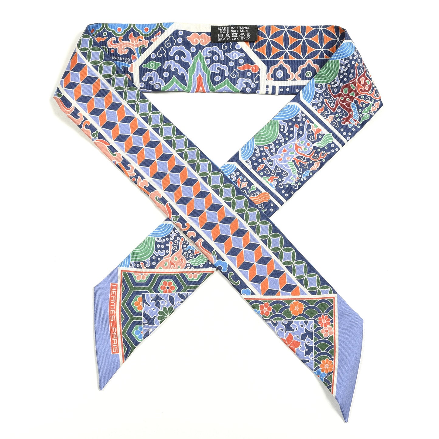 Silk Collections Imperiales Twilly Lavande Bleu Orange