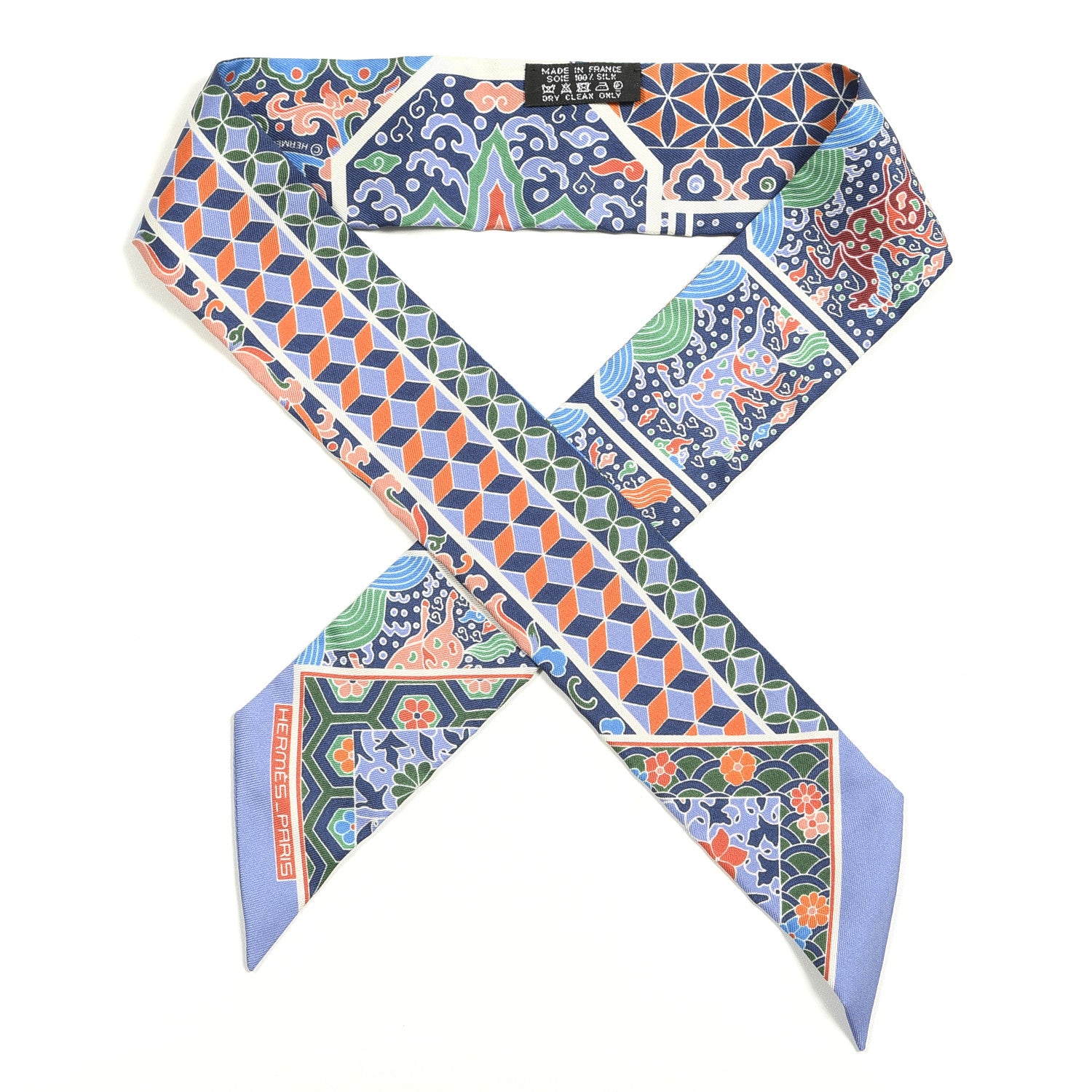 Hermes Silk Collections Imperiales Twilly Lavande Bleu Orange 1 of 3