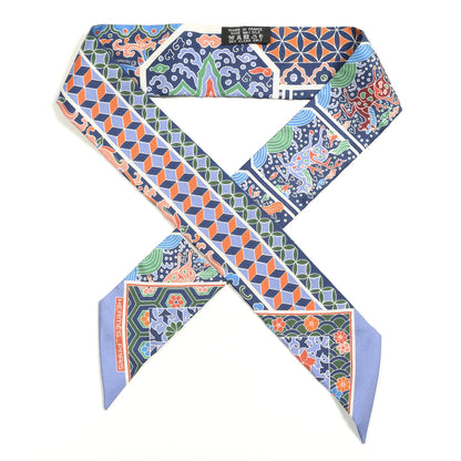 Hermes Silk Collections Imperiales Twilly Lavande Bleu Orange 1 of 3