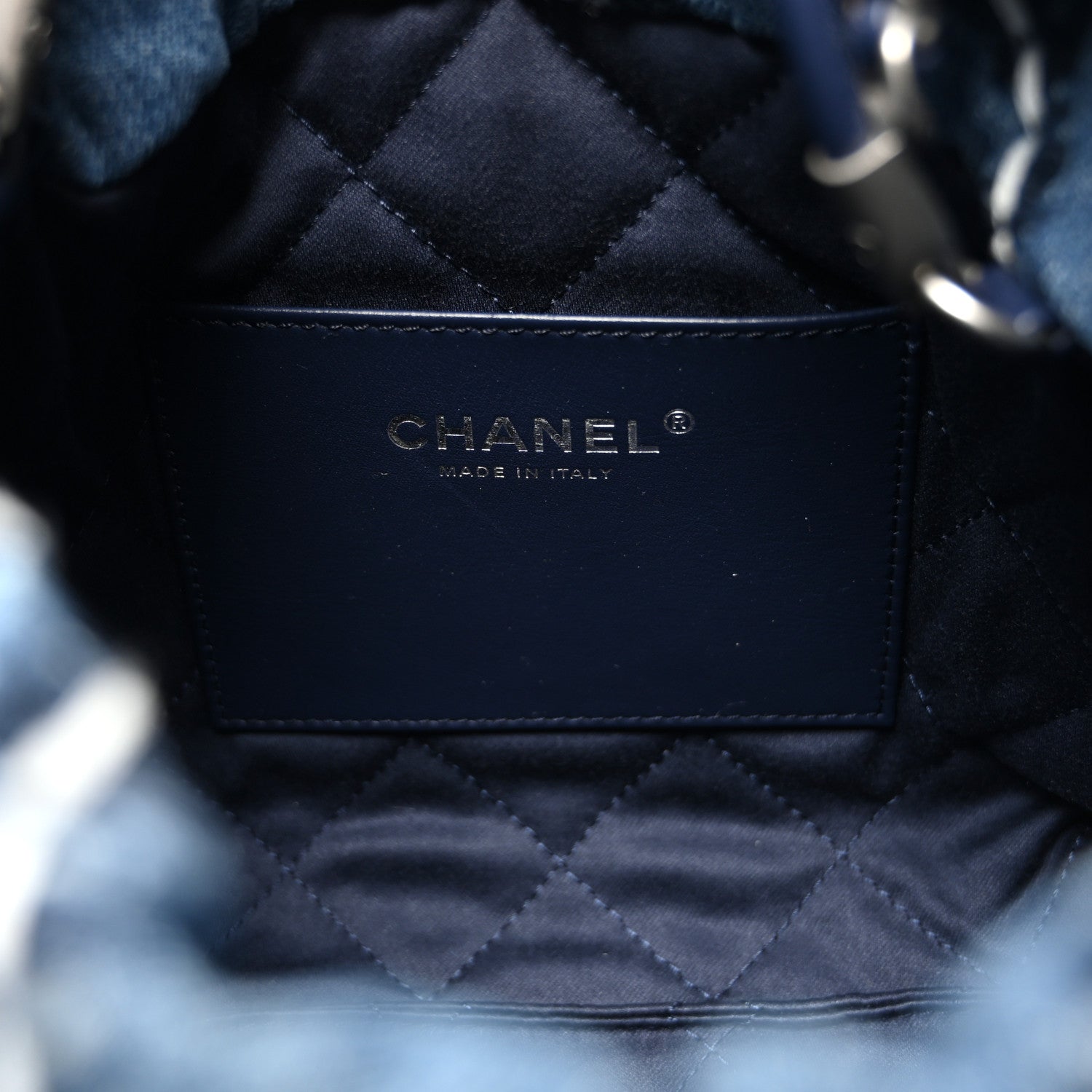 Chanel Denim Stitched Quilted Mini Chanel 22 Blue 6 of 10