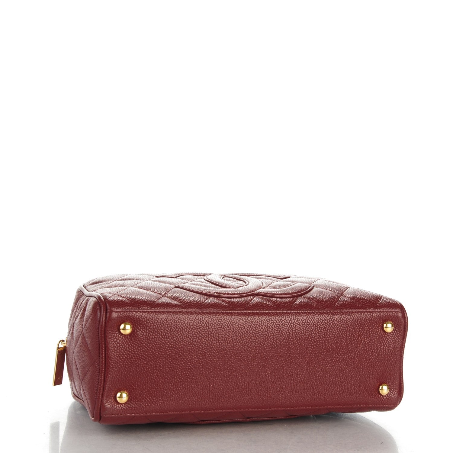 Chanel Caviar Quilted Small Bowler Dark Red 4 of 7