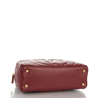 Chanel Caviar Quilted Small Bowler Dark Red 4 of 7