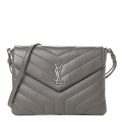 Saint Laurent Calfskin Y Quilted Monogram Loulou Flap Bag Earth 1 of 14