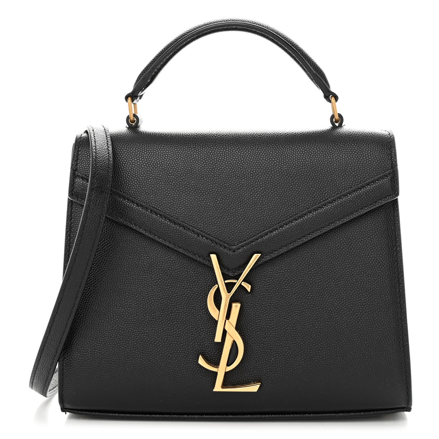 Saint Laurent Grain de Poudre Mini Classic Monogram Cassandra Top Handle Black 1 of 9