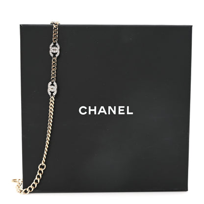 Chanel Crystal Chain CC Link Choker Gold Silver 5 of 5