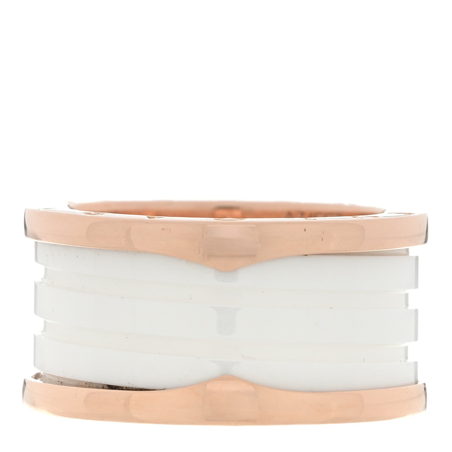 Bulgari 18K Rose Gold White Ceramic B.Zero1 Four-Band Ring 59 8.75 3 of 5