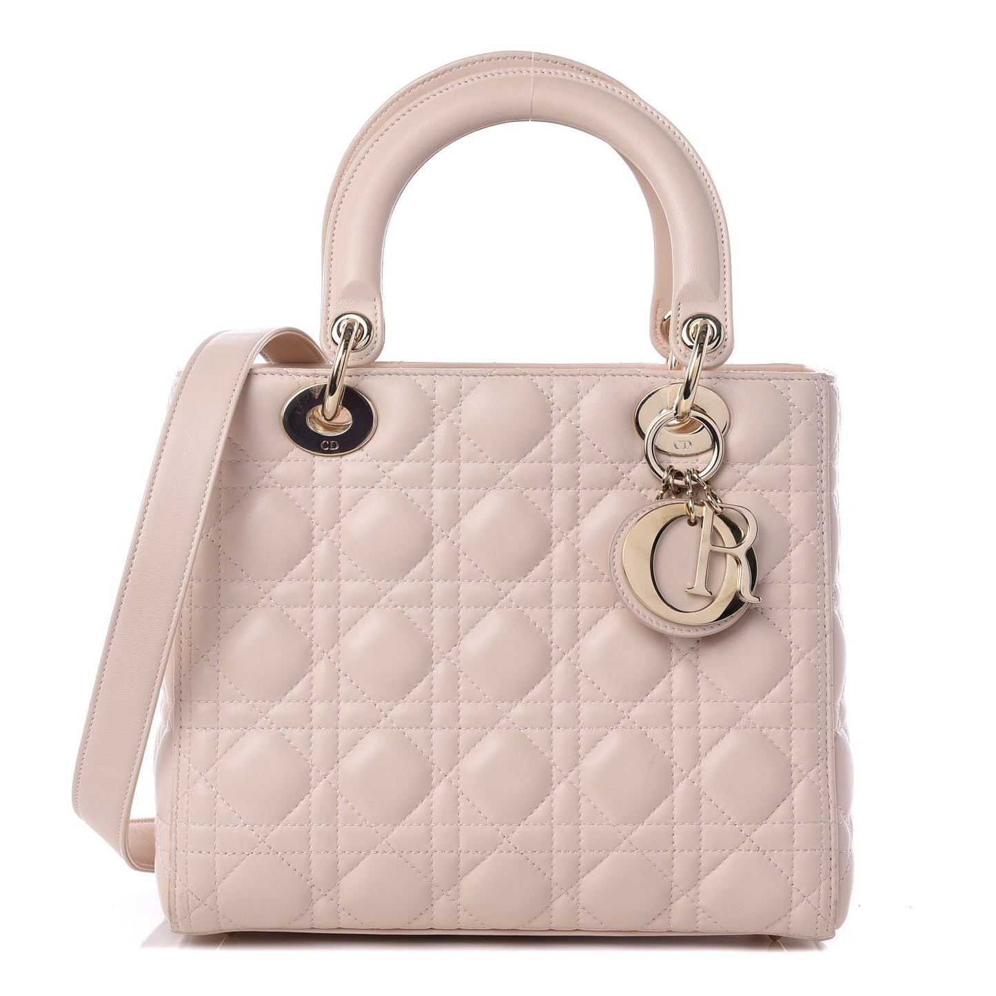 Lambskin Cannage Medium Lady Dior Light Pink