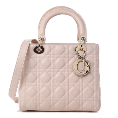 Christian Dior Lambskin Cannage Medium Lady Dior Light Pink 1 of 8