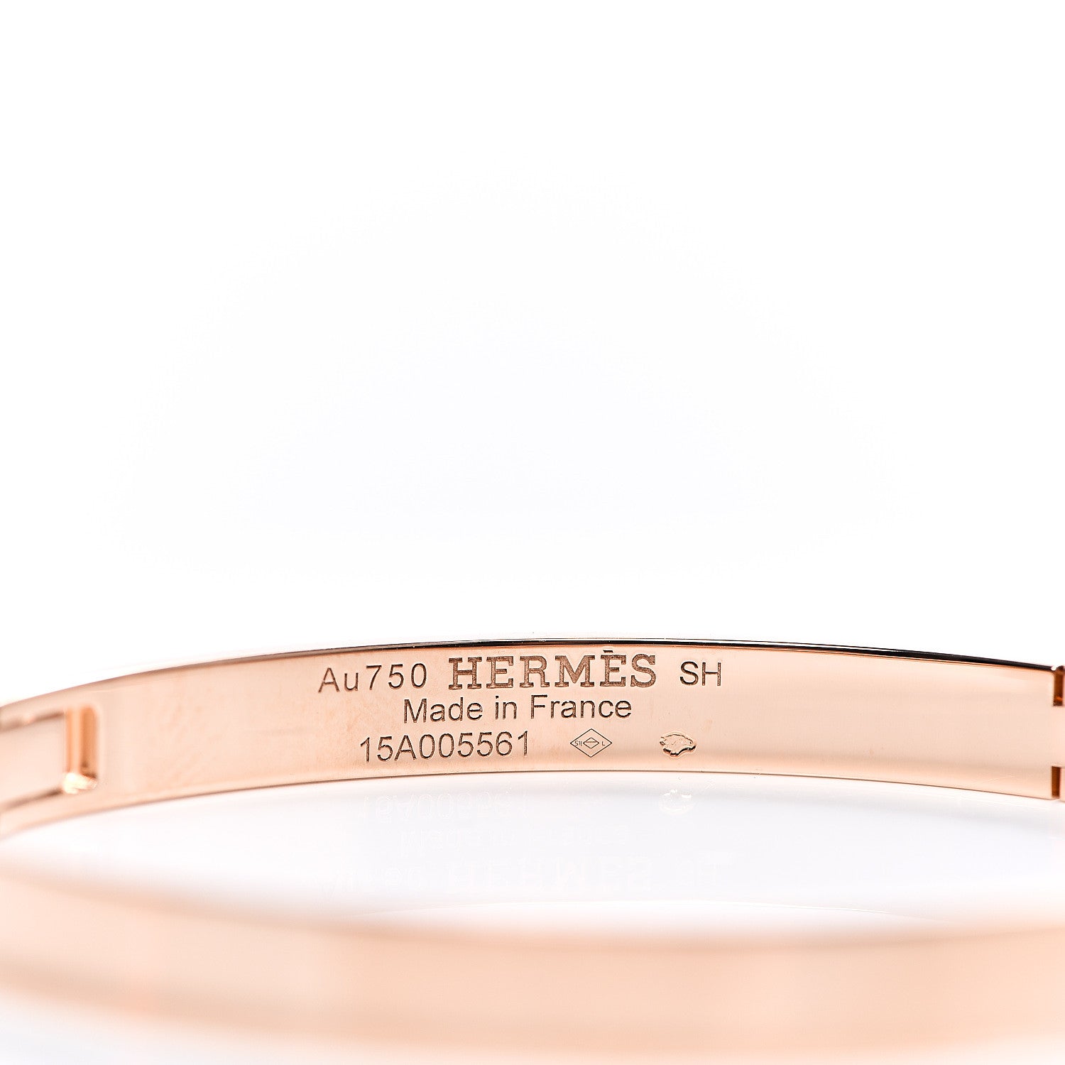 Hermes 18K Rose Gold Diamond PM H D'Ancre Bracelet SH 3 of 4