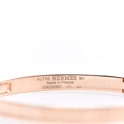 Hermes 18K Rose Gold Diamond PM H D'Ancre Bracelet SH 3 of 4