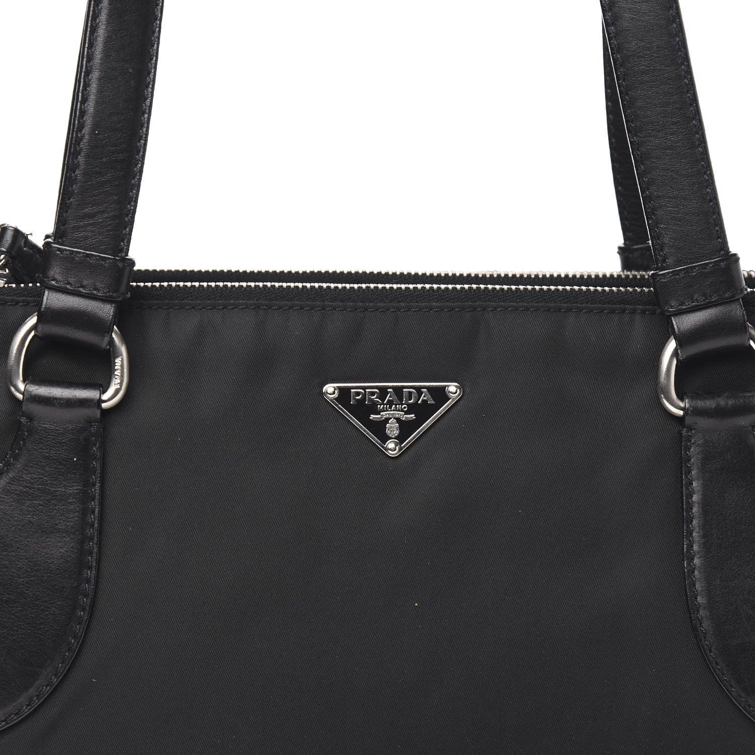 Prada Calfskin Tessuto Nylon Tote Black 10 of 10