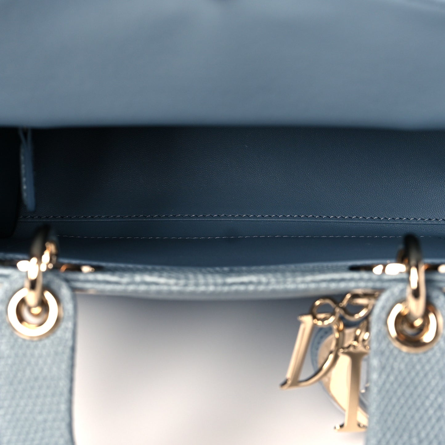 Lizard Small Lady Dior Cloud Blue