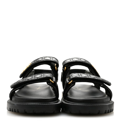 Christian Dior Calfskin Cannage Dioract 10mm Sandals 38.5 Black 3 of 11