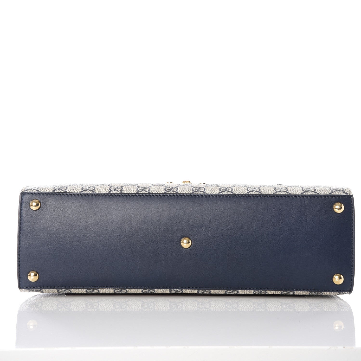 Gucci GG Supreme Monogram Calfskin Medium Padlock Top Handle Bag Beige Blue Mystic White Hibiscus Red 16 of 19