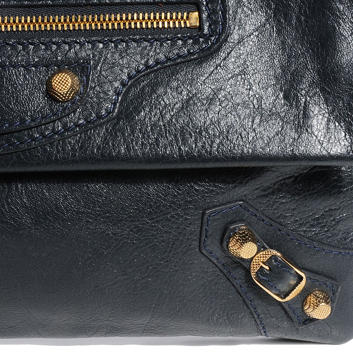 Agneau Giant 12 Gold Hardware Envelope Clutch Anthracite