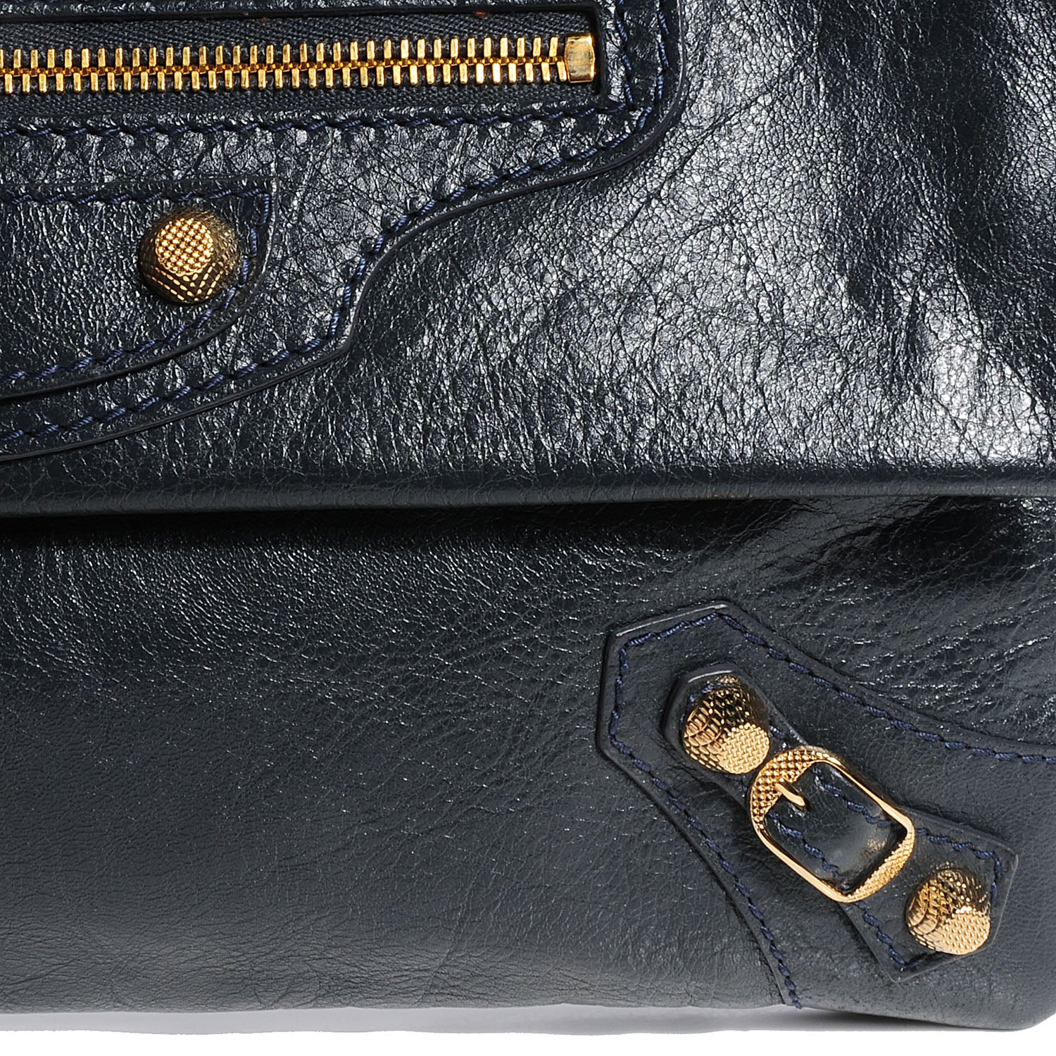 Balenciaga Agneau Giant 12 Gold Hardware Envelope Clutch Anthracite 8 of 13