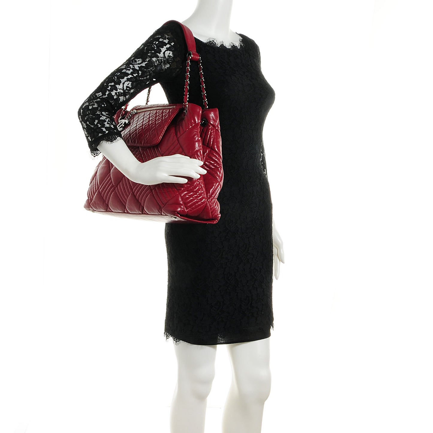 Lambskin In and Out Tote Red