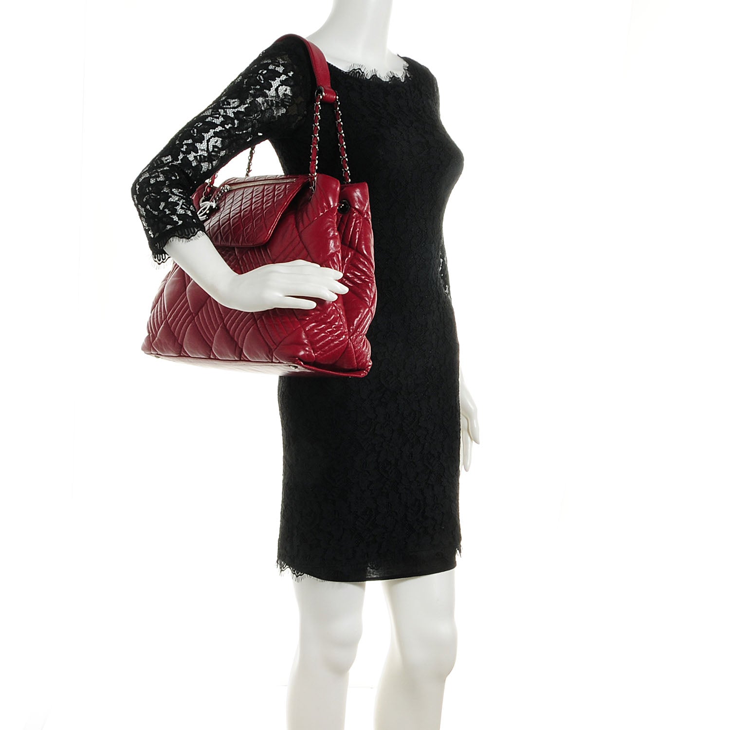 Chanel Lambskin In and Out Tote Red 2 of 7