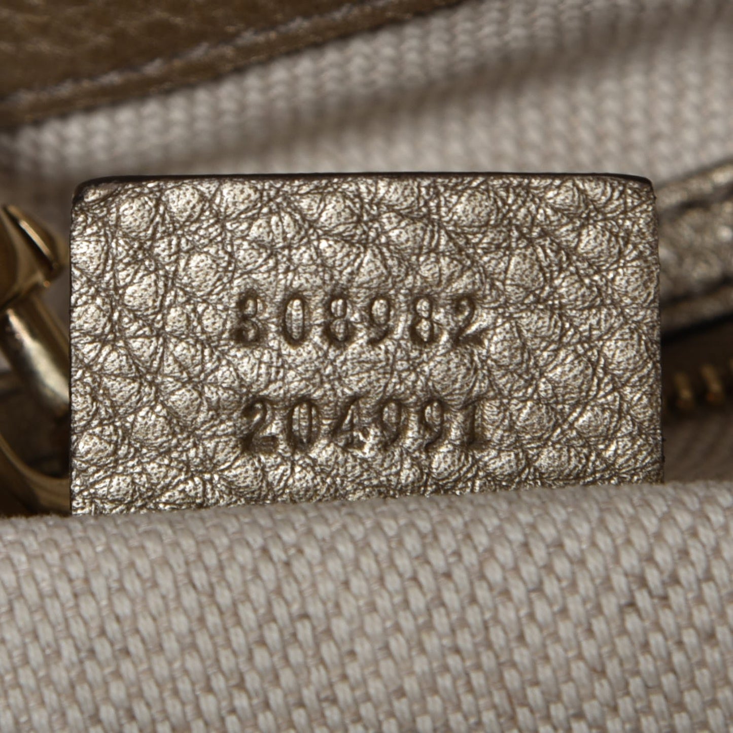 Metallic Pebbled Calfskin Medium Soho Chain Shoulder Bag Golden Beige