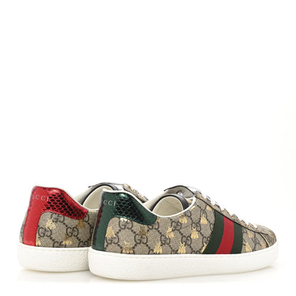 Gucci GG Supreme Monogram Bees Ayers Web Mens Ace Sneakers 10 Beige Oro Green Red 5 of 10