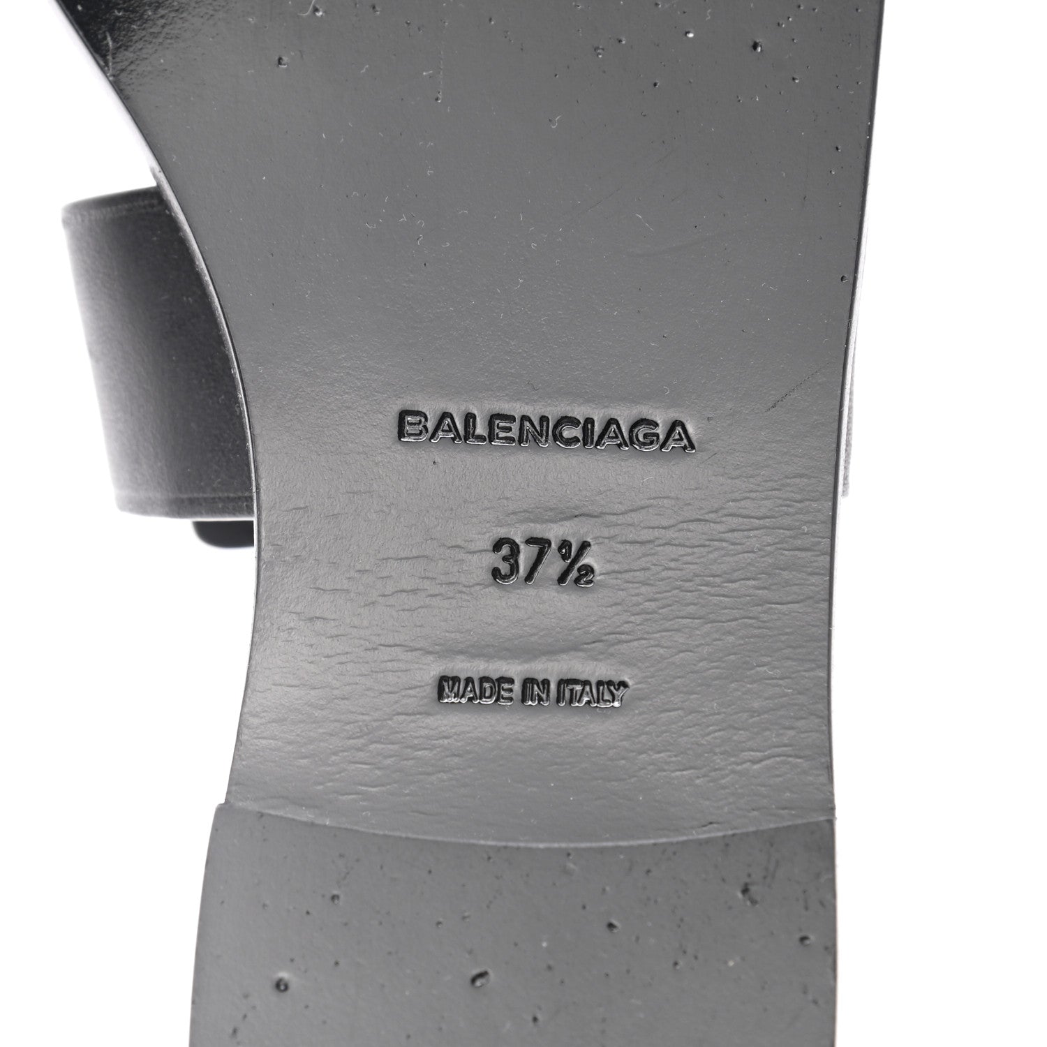 Balenciaga Calfskin Lock-Front Sandals 37.5 Black 7 of 9