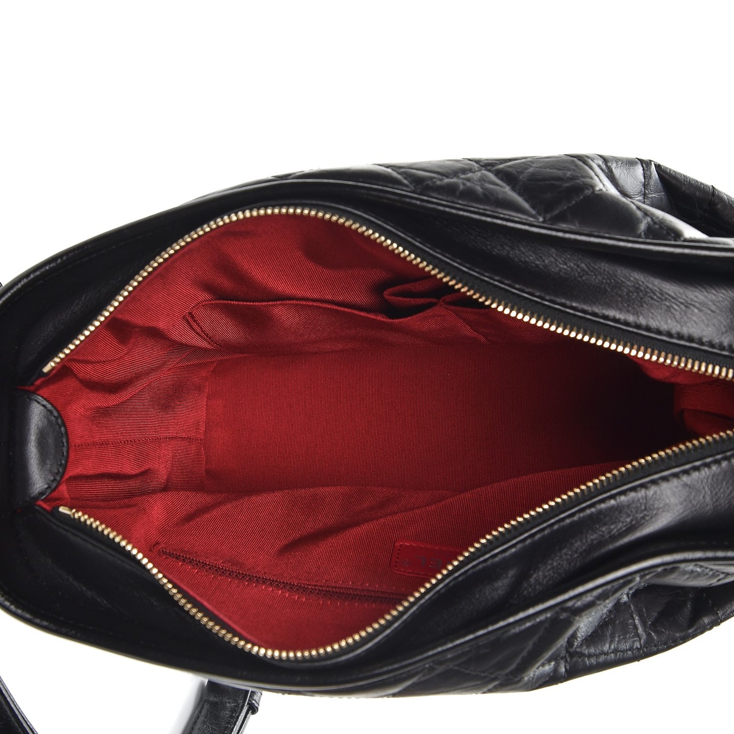 Aged Calfskin Quilted Medium Gabrielle Hobo Black