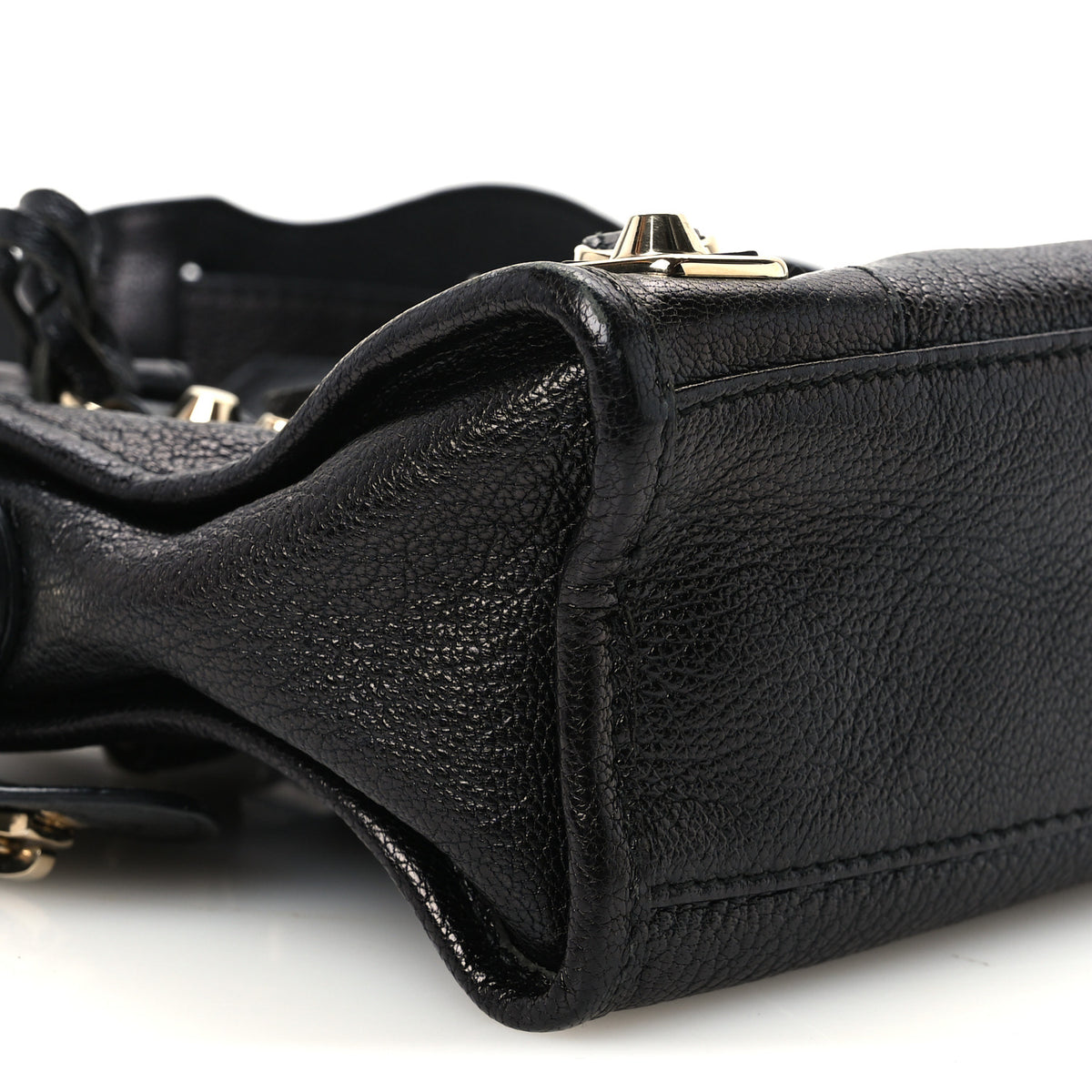 Balenciaga Chevre Gold Metallic Edge Hardware Mini City Black 10 of 11