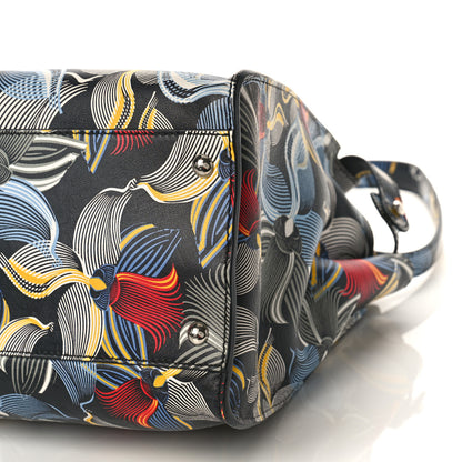 Fendi Calfskin Orchid Large Peekaboo Iconic Satchel Black Multicolor 8 of 8