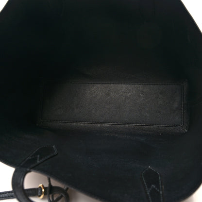 Burberry Grainy Calfskin Haymarket Check Medium Reversible Tote Black 5 of 21