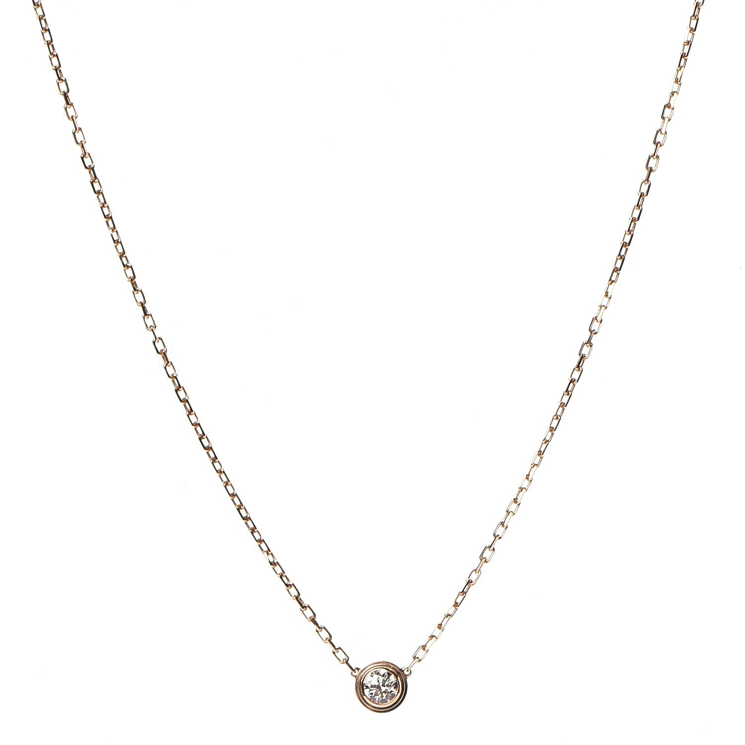 Cartier 18K Pink Gold Diamond LM D'Amour Pendant Necklace 1 of 7