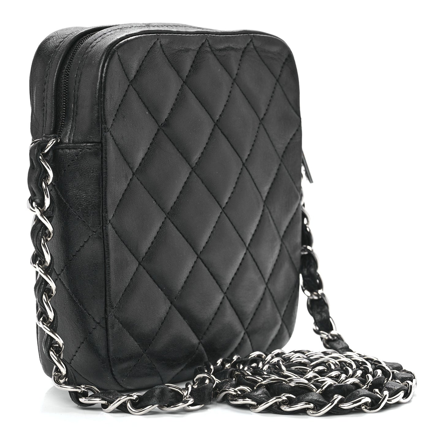 Lambskin Quilted Crossbody Black