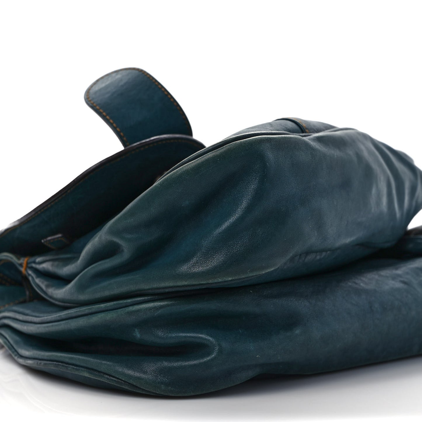 Calfskin Medium Gaucho Double Saddle Bag Dark Blue