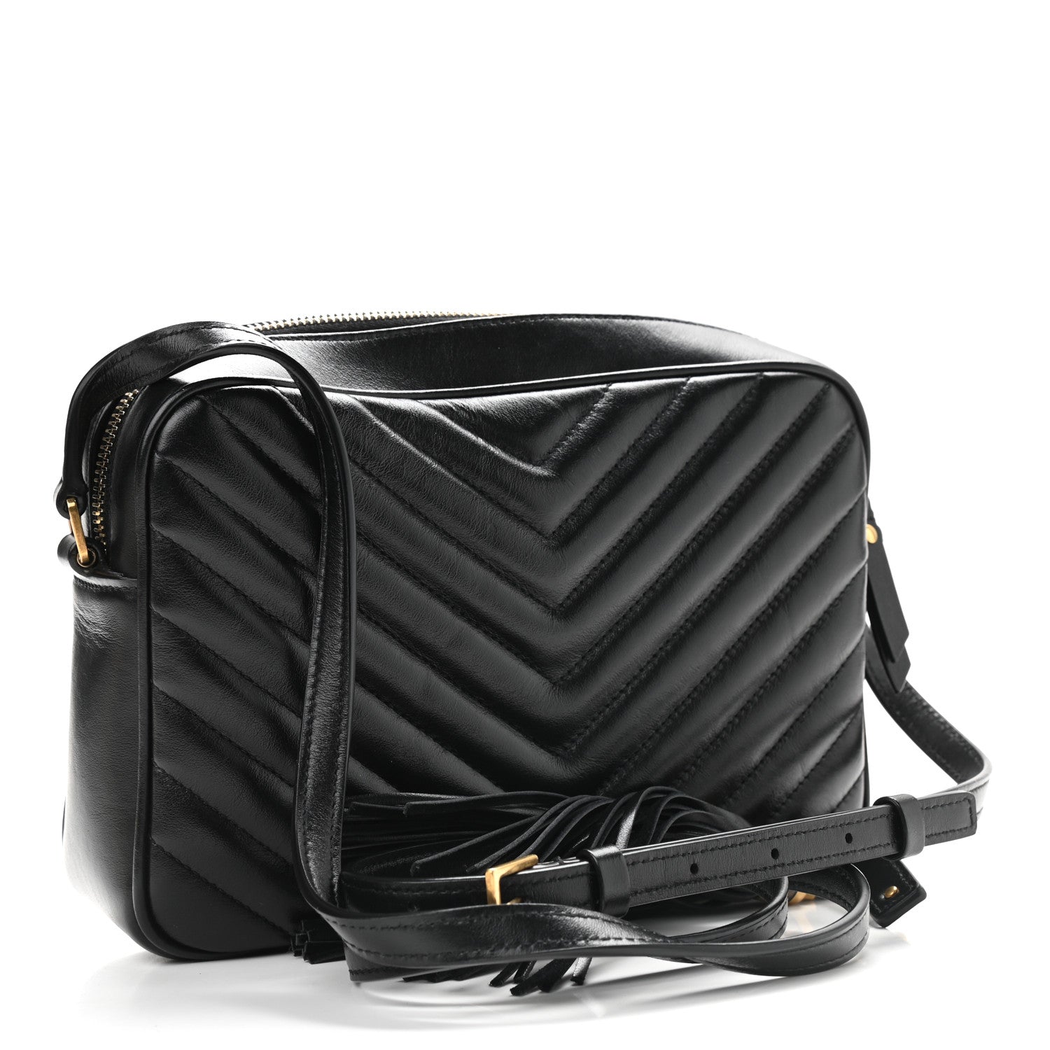 Saint Laurent Calfskin Matelasse Monogram Lou Camera Bag Black 3 of 10