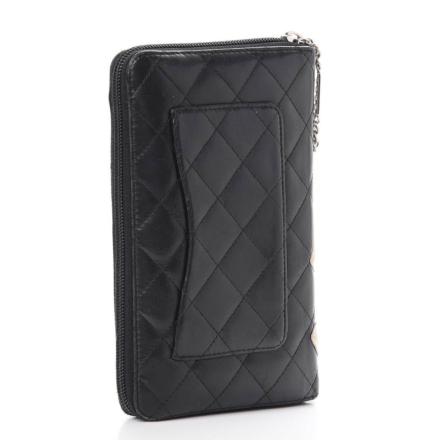 Cambon Zip Around Organizer Wallet Black White
