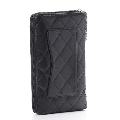 Chanel Cambon Zip Around Organizer Wallet Black White 3 of 25