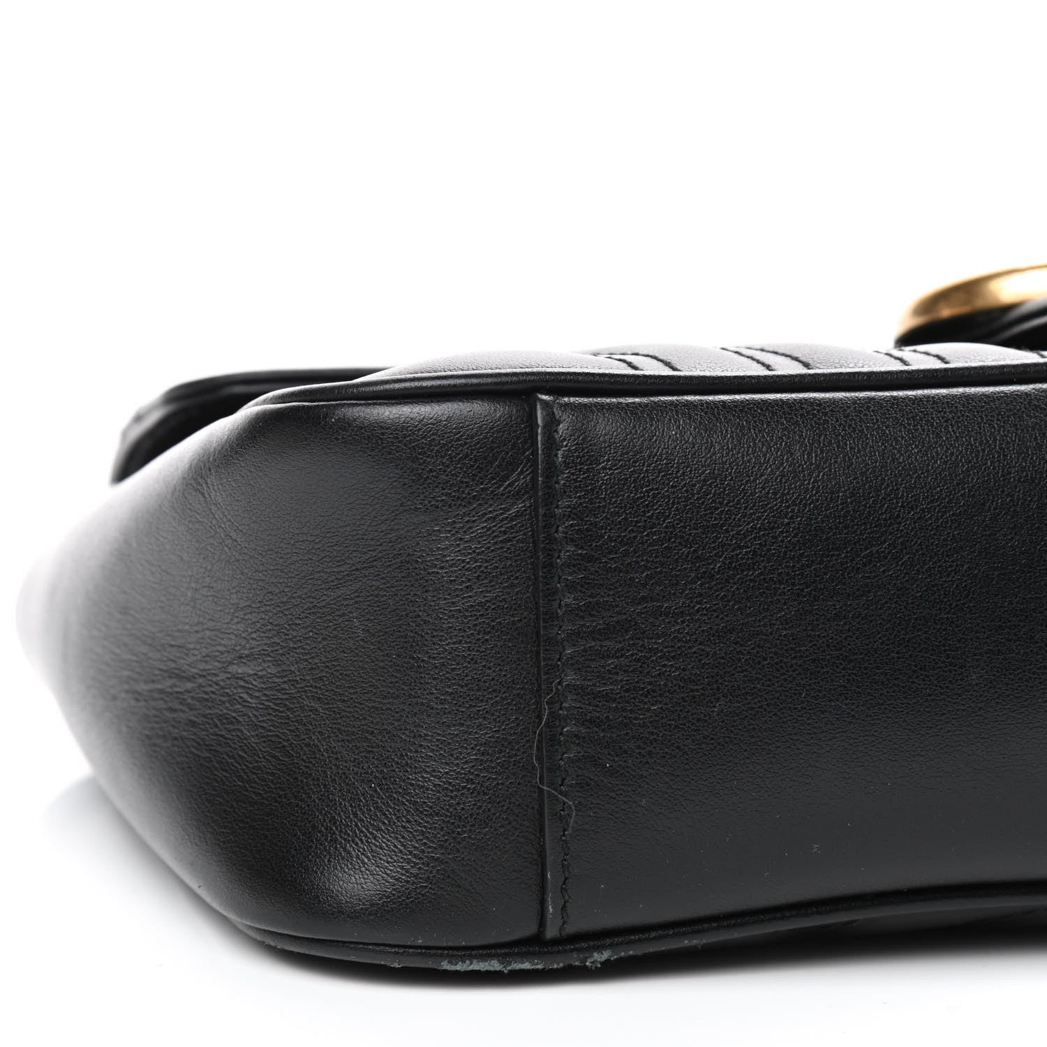 Gucci Calfskin Matelasse Small GG Marmont Shoulder Bag Black 6 of 12