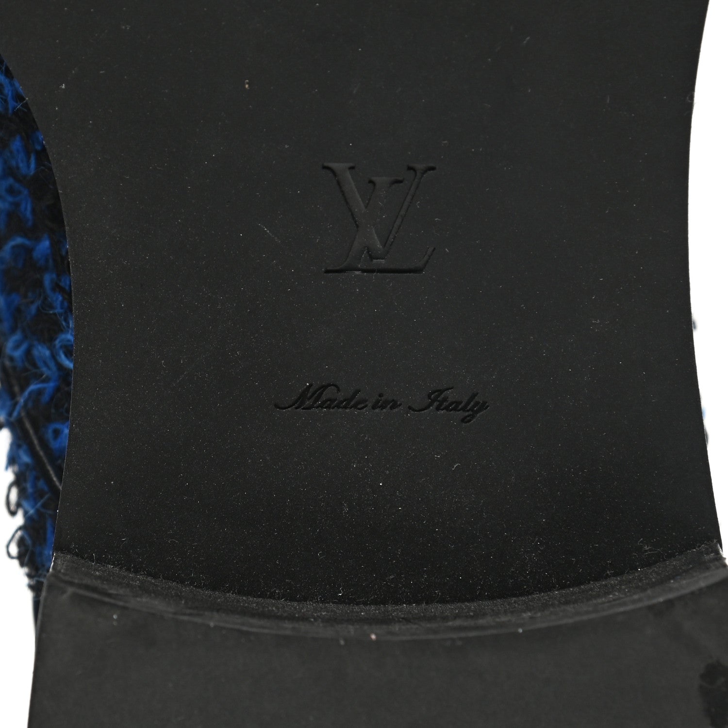 Louis Vuitton Tweed Calfskin Wonderland Flat Ranger Boots 39 Blue Black 6 of 8