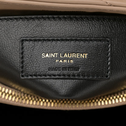 Saint Laurent Calfskin Y Quilted Monogram Small Loulou Chain Satchel Dark Beige 10 of 14