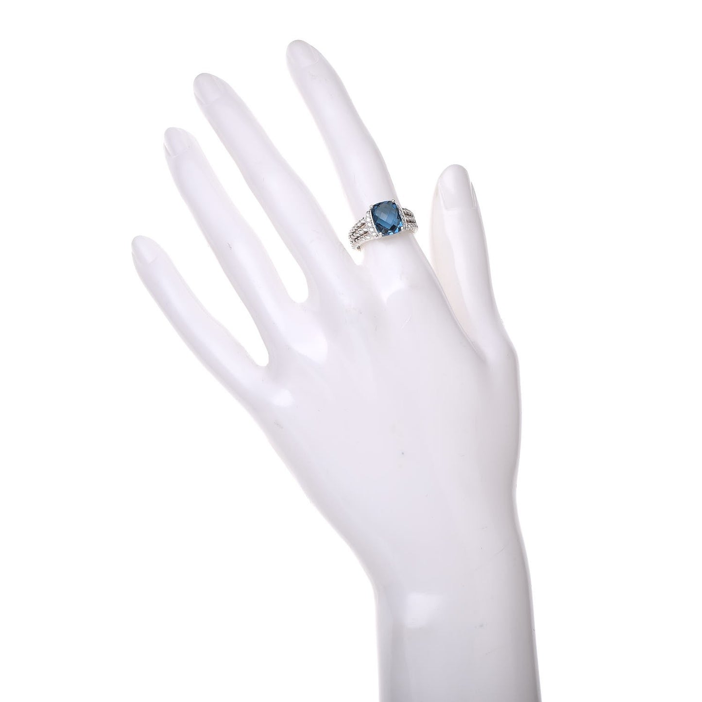 Sterling Silver Diamond Hampton Blue Topaz 10mm Petite Wheaton Ring 52 6