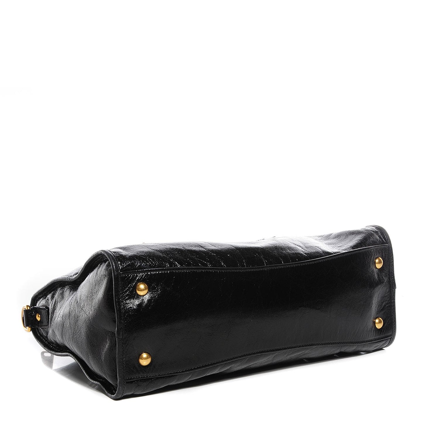 Vitello Shine Zip Tote Nero Black